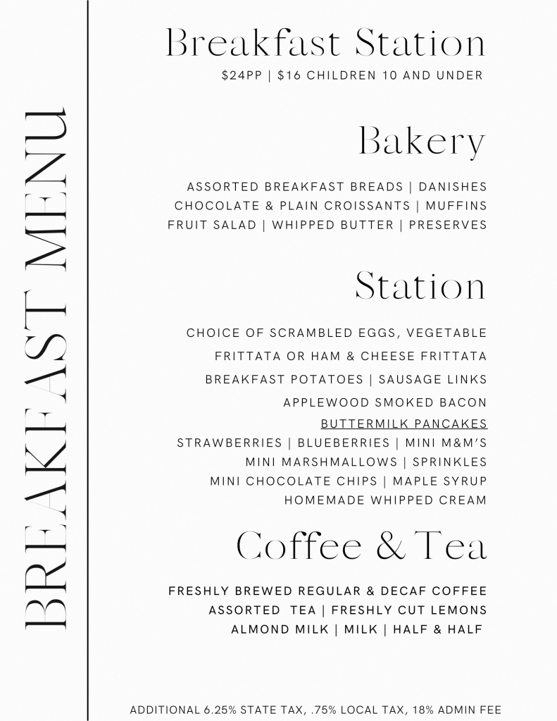 BREAKFAST MENU 2025